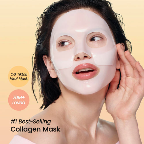 Bio-Collagen Real Deep Mask, Hydrating Overnight Hydrogel Mask, Pore Minimizing, Elasticity, Plumping Improvement, Korean Skin Care, Gifts for Women | 1.19Oz(34G) X 4Ea