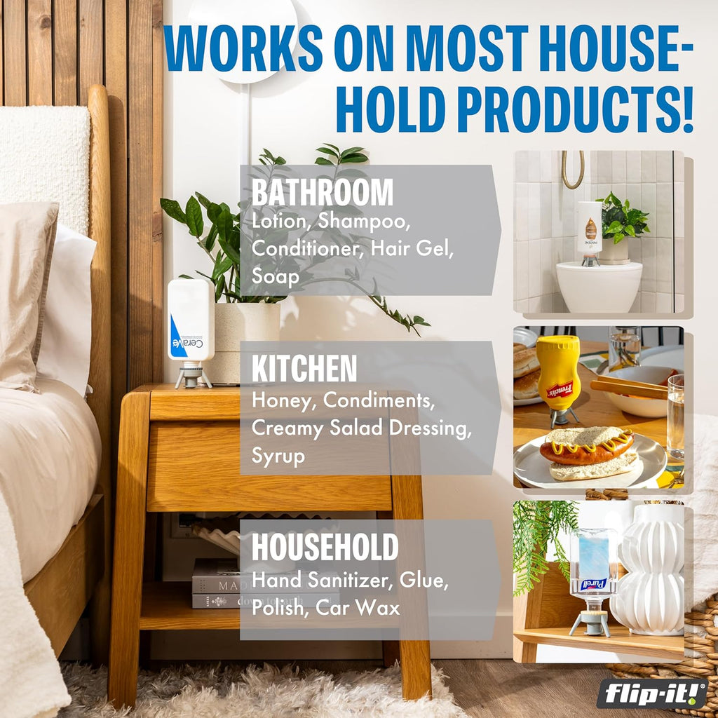 2-Pack Premium Bottle Emptying Kit – No More Wasted Product - Fits Most Plastic Bottles – Get Out Every Drop of Shampoos, Lotions, & More – 2 Base Caps, 6 Adapters – Pastel Color Edition