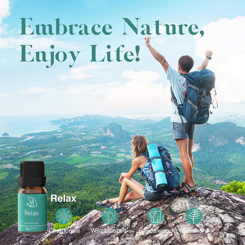 Essential Oil Blends, Essential Oils for Diffusers for Home, Well-Being Kit- Calm Mind, Sweet Dreams, Happy, Relax, Air Freshening, Immunity for Aromatherapy, Humidifiers, Massage, 6X10Ml