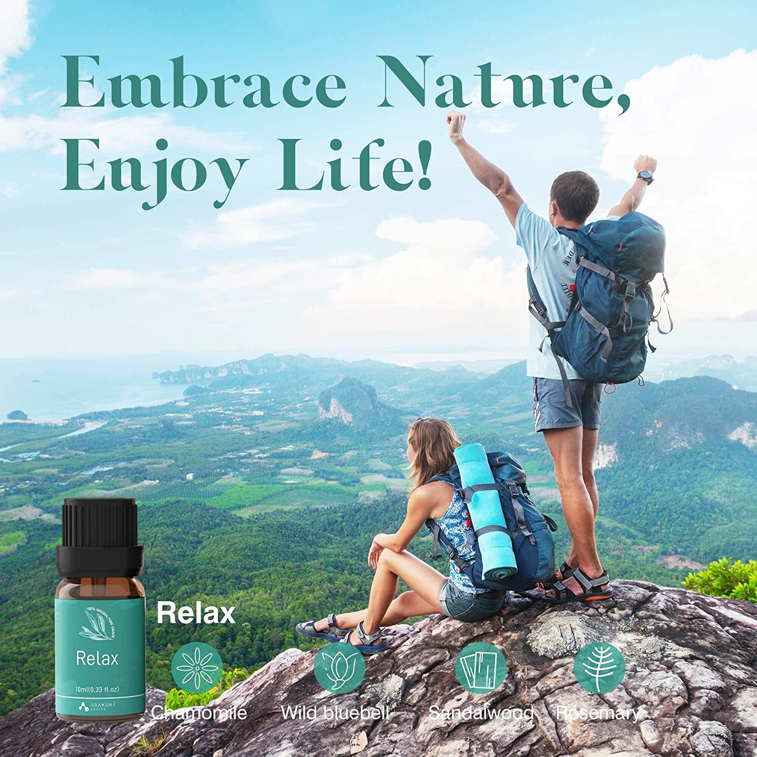 Essential Oil Blends, Essential Oils for Diffusers for Home, Well-Being Kit- Calm Mind, Sweet Dreams, Happy, Relax, Air Freshening, Immunity for Aromatherapy, Humidifiers, Massage, 6X10Ml