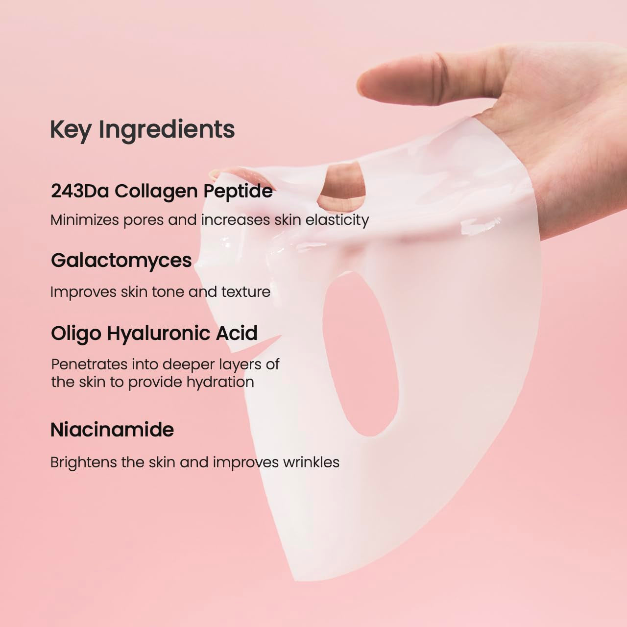 Bio-Collagen Real Deep Mask, Hydrating Overnight Hydrogel Mask, Pore Minimizing, Elasticity, Plumping Improvement, Korean Skin Care, Gifts for Women | 1.19Oz(34G) X 4Ea